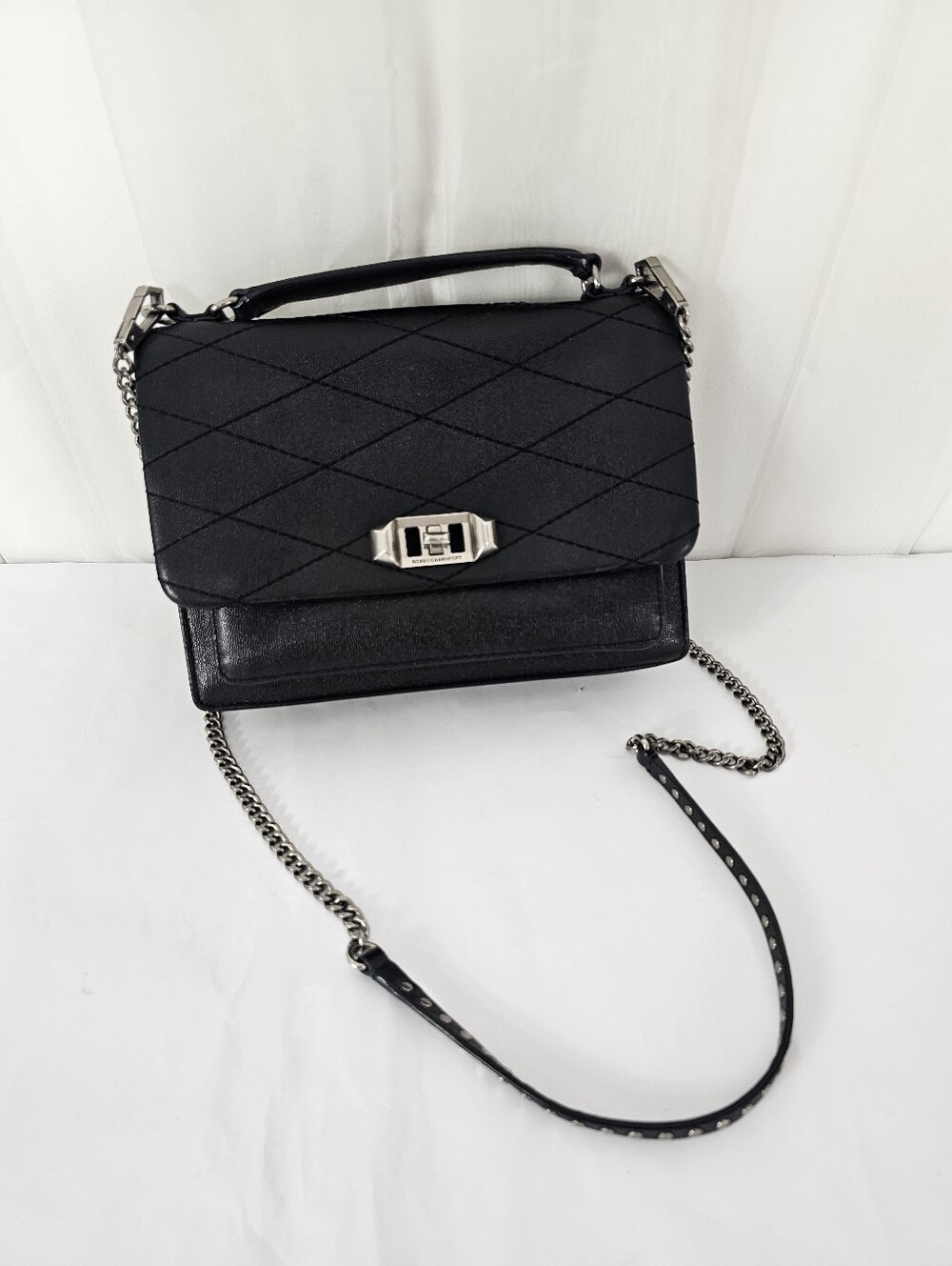 Rebecca Minkoff Je T’aime Medium Crossbody Black Quilted Leather Chain Strap